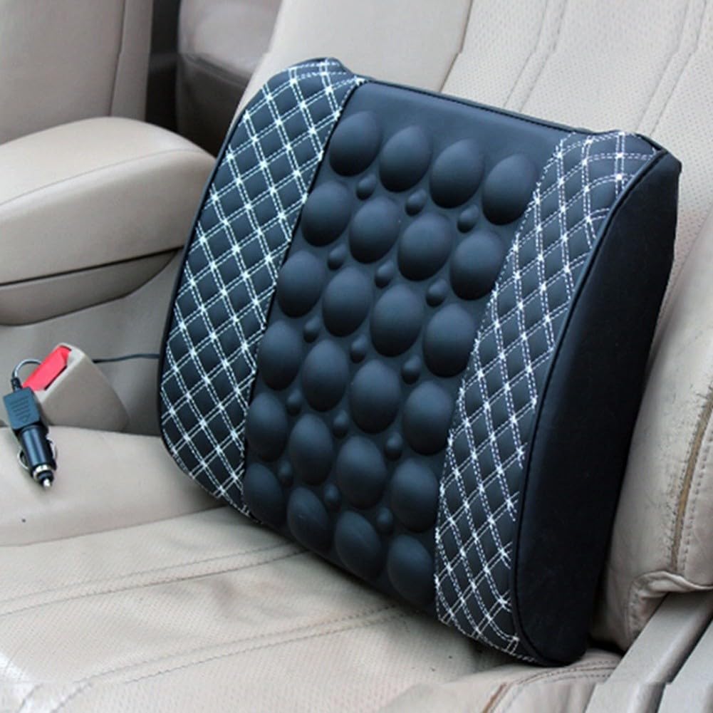 Auto Massaggio Elettrico Supporto Lombare Posteriore Con Motori Vibrazioni Ergonomico PU Memory Foam Per Auto Seat Lungo Drive Relief