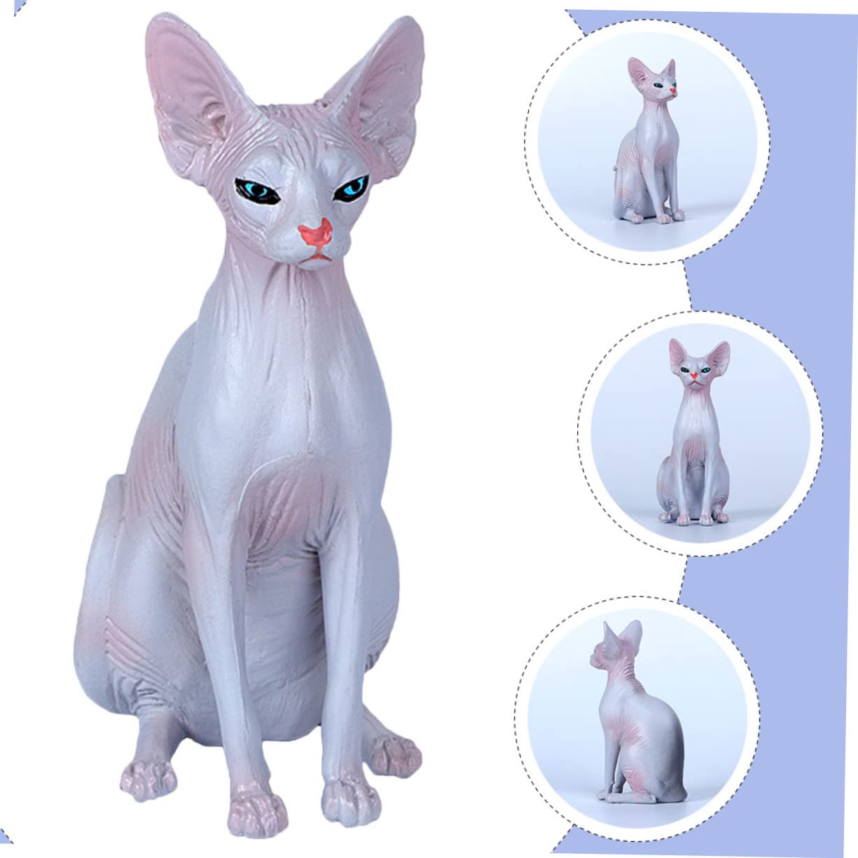 ABOOFAN 6piezas Estatua De Gato Sin Pelo Decorativa Conjunto De Figura De Gato Adorno para Interiores y Exteriores Decoración De Fiestas