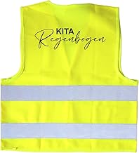 Children's Safety Vest, High Visibility Vest with Name Logo Print, yellow, One size