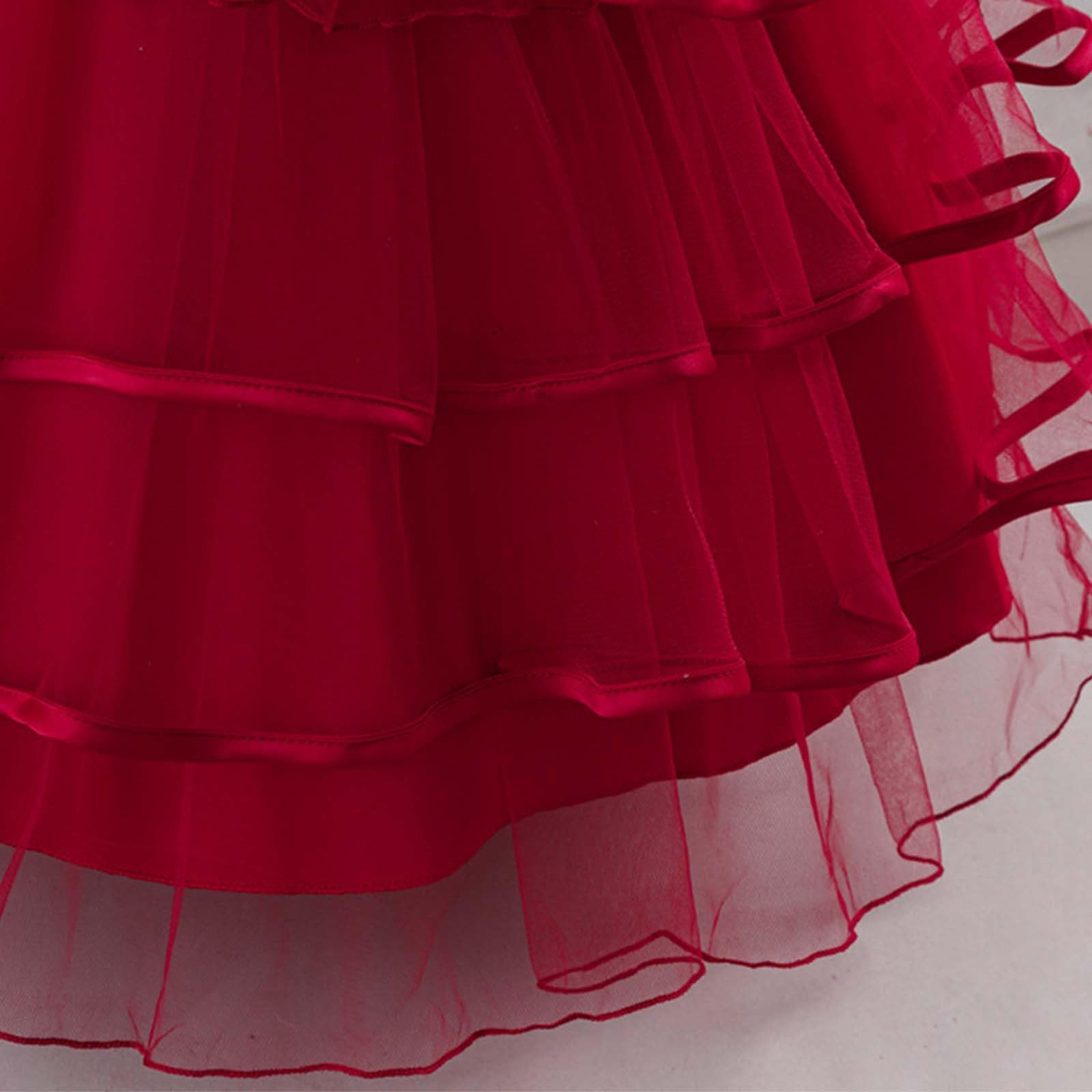 Festliche MäDchenkleider - Tutu Hochzeitskleid mit Stickerei elegantes Abendkleid für Feiern Geburtstage Partykleid ohne Ärmel im Printdesign vielseitig tragbar für den Alltag Campus Outdoor geeignet