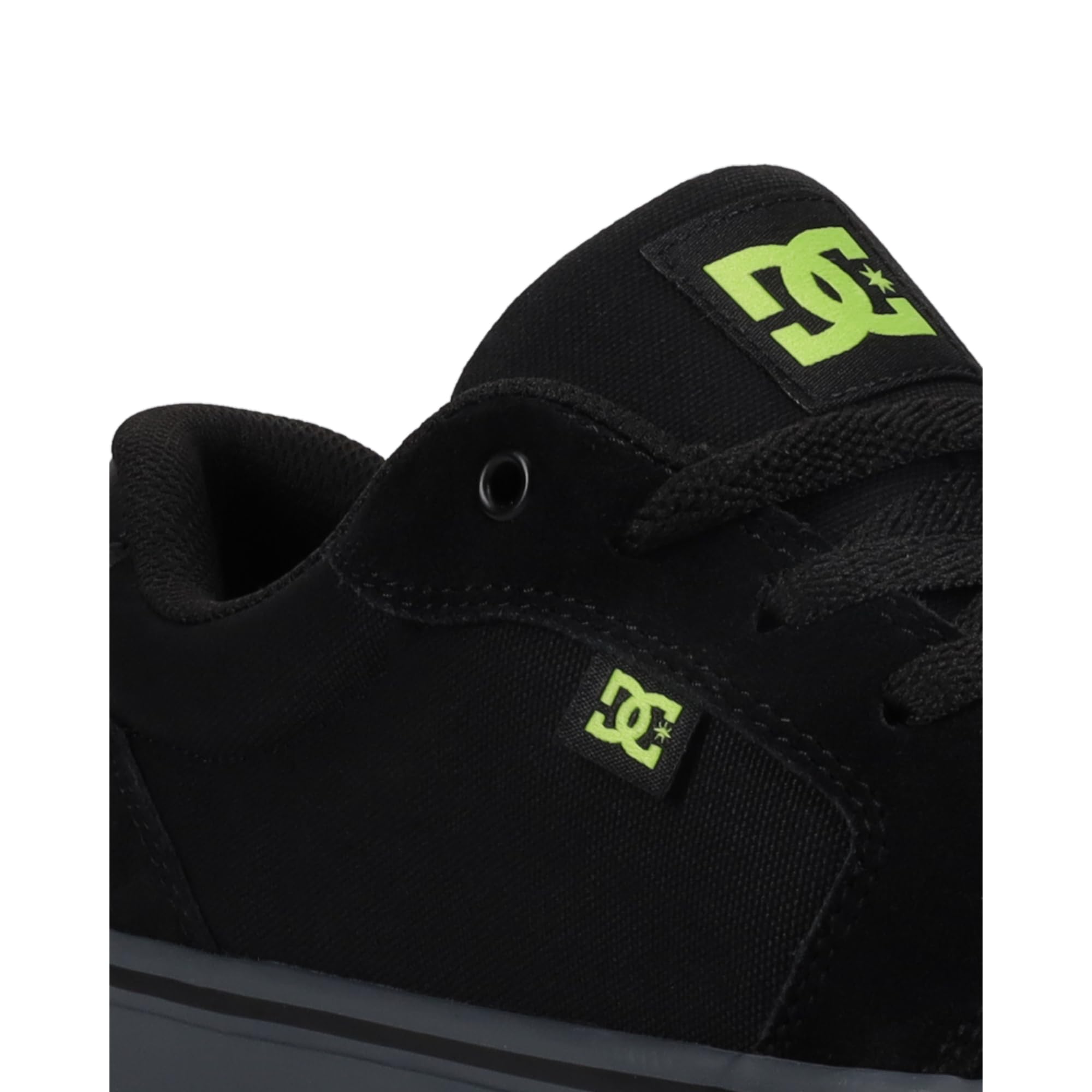 DC Men's Anvil Casual Skate Sneaker, Black/Lime, 12