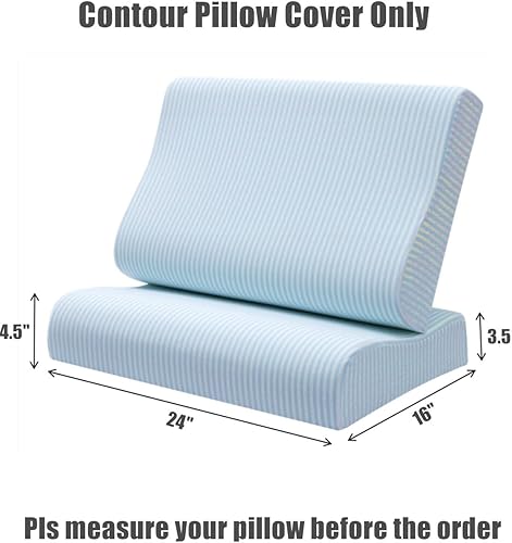 Miniatura 3 de Funda de almohada de repuesto para almohada de contorno, funda de almohada de algodón suave para almohada de cuello de espuma viscoelástica,