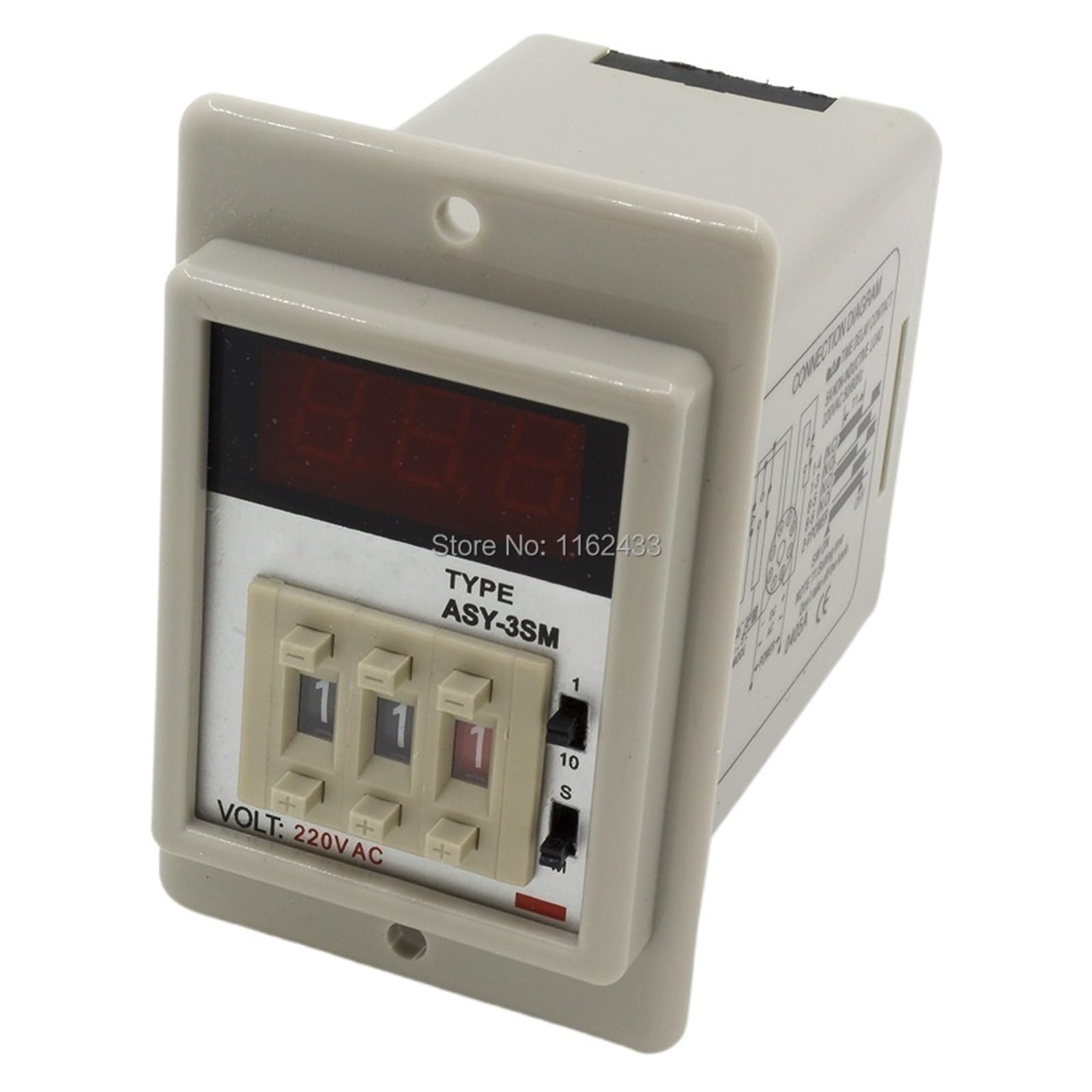 GJZIFGFWQ ASY-3SM White AC 220V time Relay ASY Series 220VAC Timer