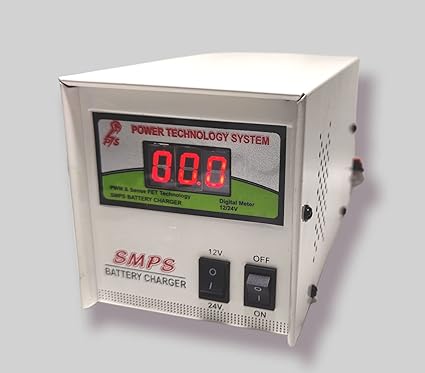 ElekmA Duke 12 Volt Battery Charger with Digital Display 12 Volt and 24 Volt Battery Charger Heavy Duty SMPS Charger Car, Bike, Ups Battery Charger Dual Mode| 5 Amp | 6 Months Guarantee