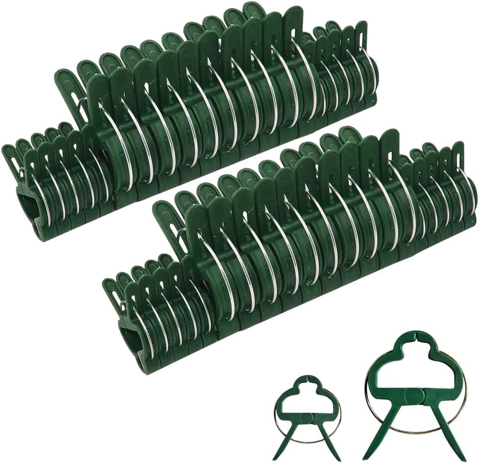 Ram 100 PCS Garden Plant Clips Adjustable Plant Stem Clips for Support Vine Vegetables Tomatoes Climbing Plants 2 SIZES
