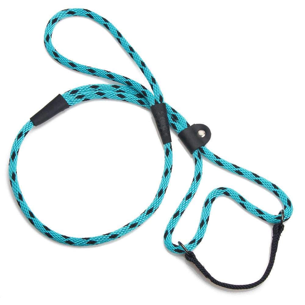 Mendota Pet Dog Walker, Martingale Style Leash - Leash & Collar Combo, Made in The USA - Black Ice Turquoise, 1/2 in x 6 ft - for Large Breeds