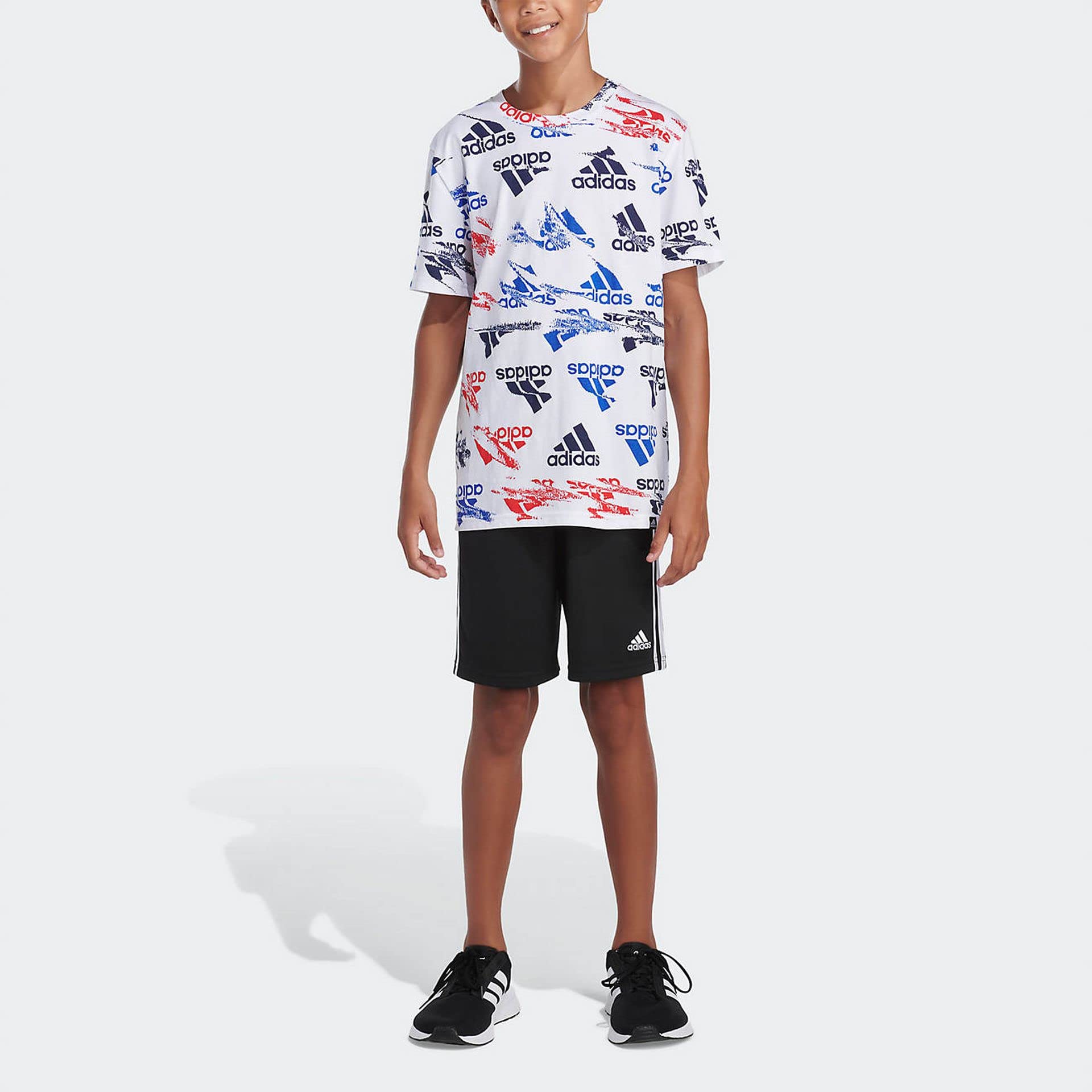 adidas Koszulka chłopięca z nadrukiem Glitchy Allover