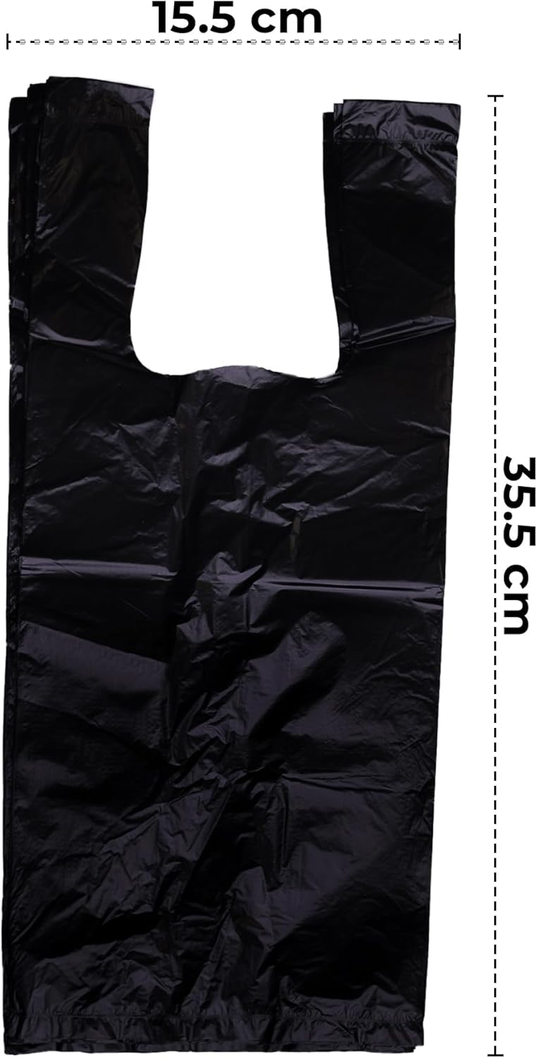 Heavy Duty Poop Bags - Leak Proof & Non See Through - Extra Thick Pet Waste Bags - Easy Tie Handles - Unscented - Black - 6 x 14 Inches. (1200 counts - Pack of 10)