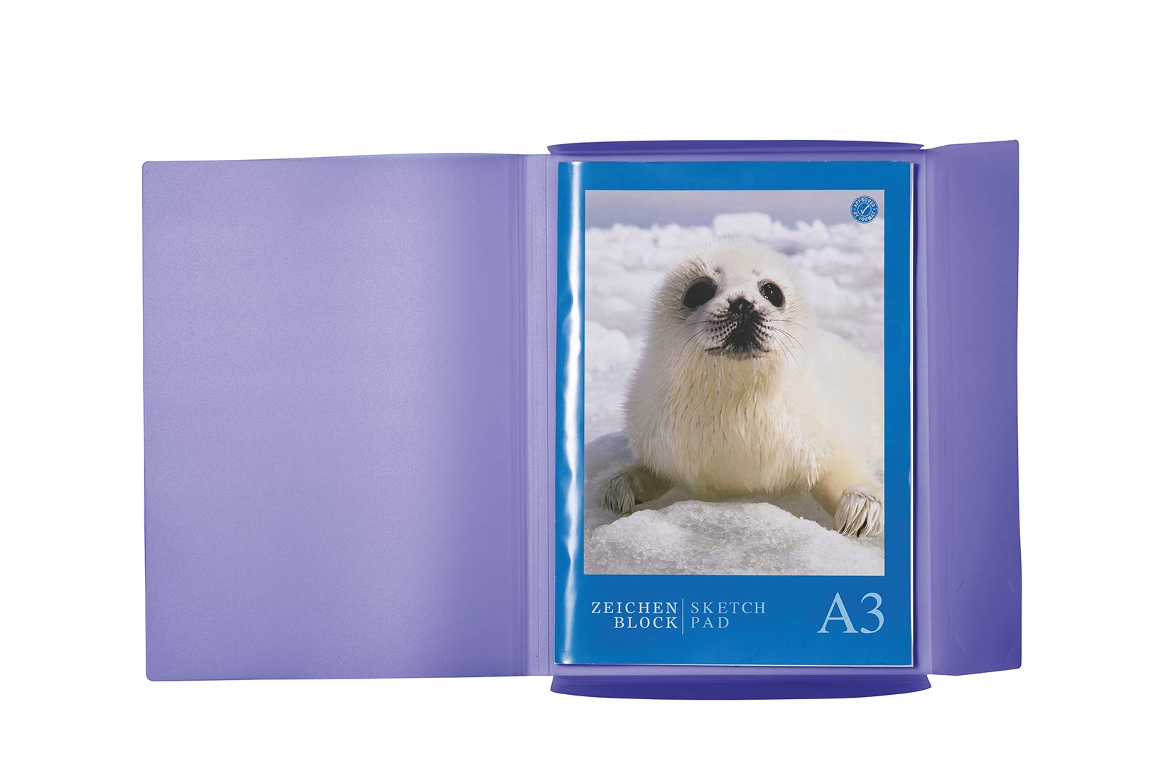 HERMA Portfolio Folders A3 Purple Translucent Set of 3 Plastic Corner Folder with Elastic Band and Inner Flaps for Children Boys and Girls - Image 3