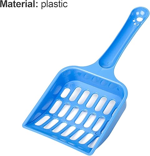 Miniatura 4 de shlutesoy Cuchara de arena para gatos, bandeja con asa, compacta, color sólido, tamiz de arena para gatos, tamaño único