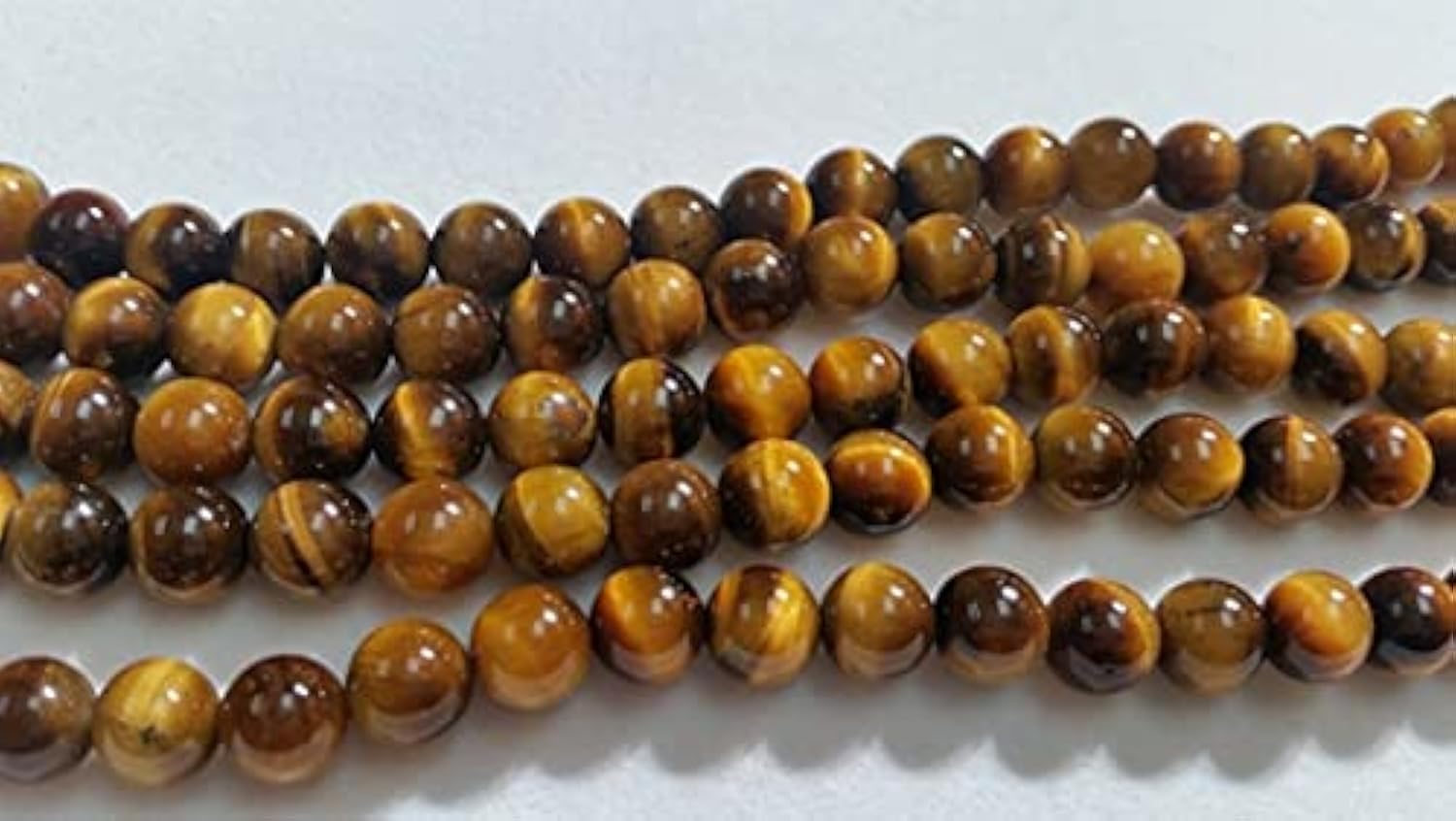 Perles oeil de tigre 8mm sur fil de 16 pouces pour vos ateliers de lithothérapie à la maison