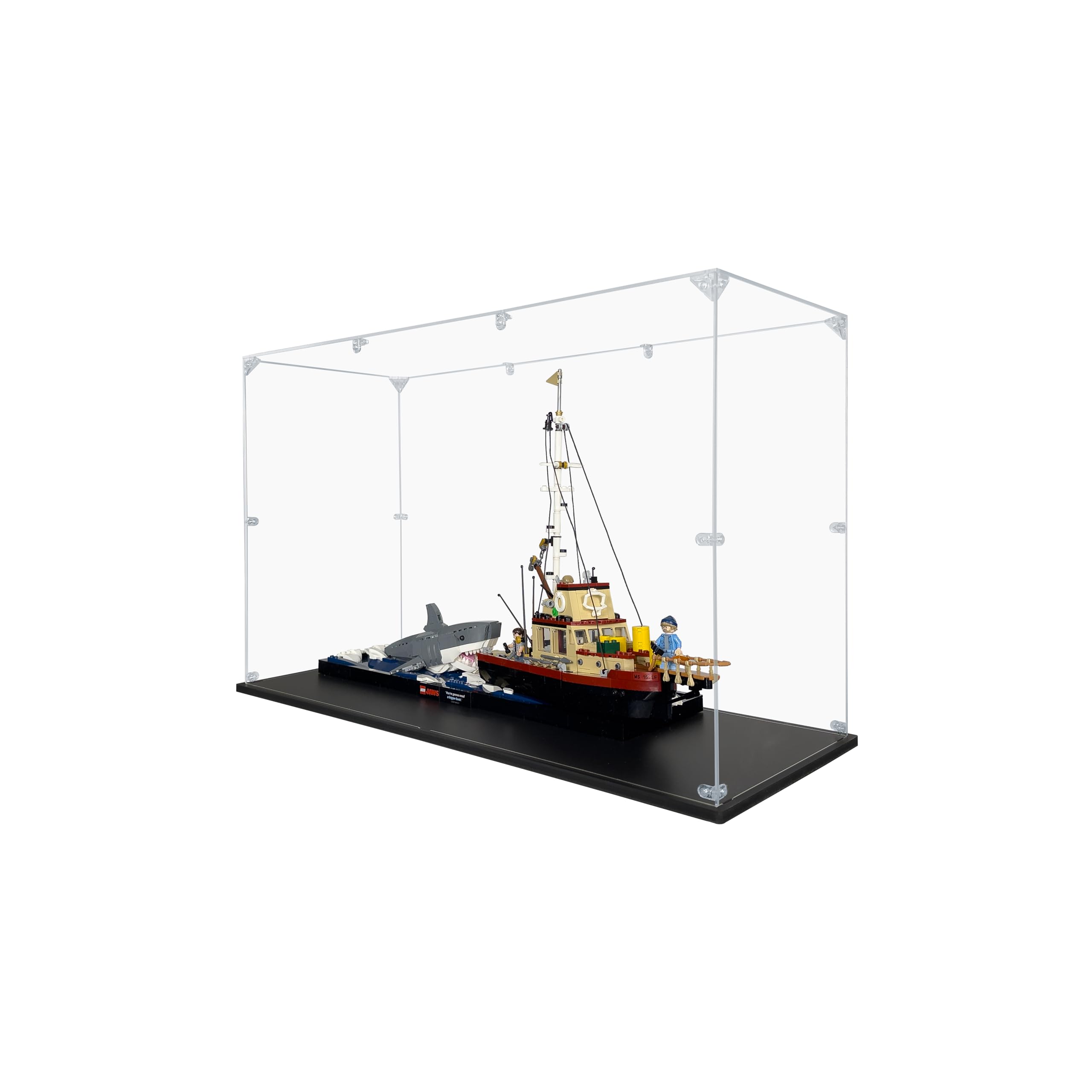 SONGLECTION Acrylic Display Case Compatible for Lego Jaws #21350, Dustproof Display Case (Case Only) (Lego Sets are NOT Included)
