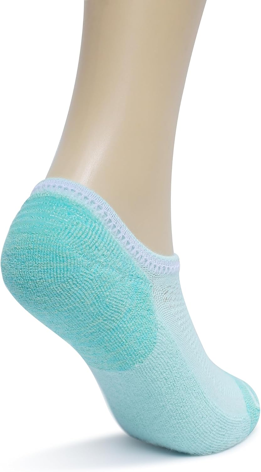 Henwarry Women's Thick Cushion Low Cut Cotton Socks Athletics Mesh No Show Socks-5 Pairs