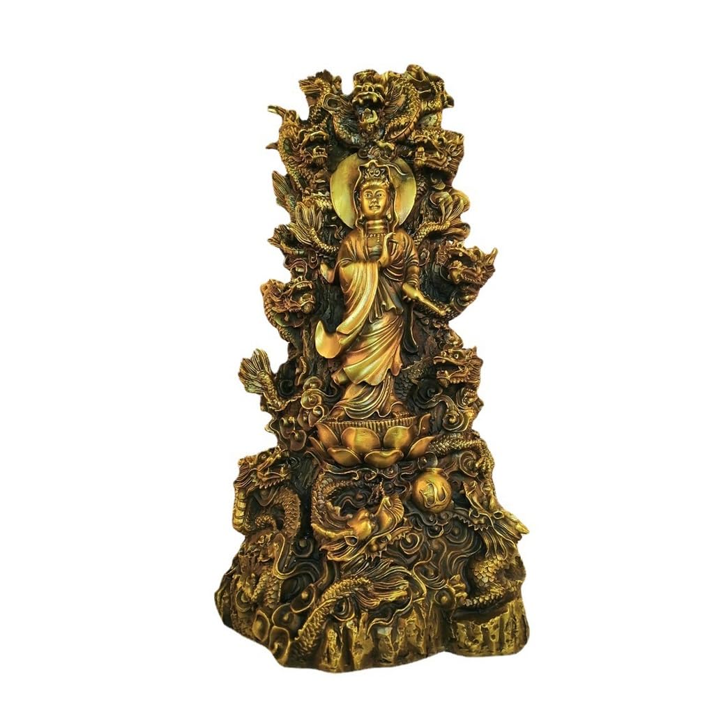 Posąg Buddy do wnętrz Mosiądz Joga Dekoracja do domu Kult Medytacja Pokój Bodhisattwa Statua Zen Ozdoby Dekoracyjne Ornamenty Medytująca Figurka Buddy Rzeźba