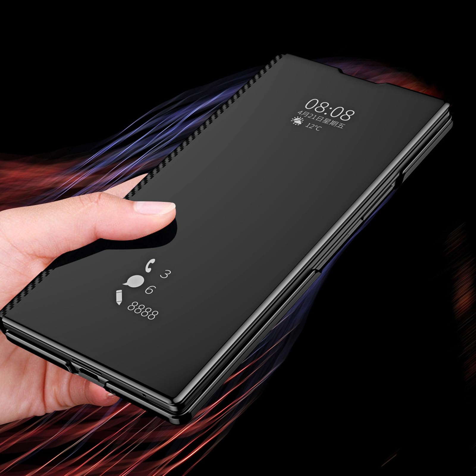 Placcatura Cover Per Samsung Galaxy Z Fold 8 Ultra, Visibile Ribalta