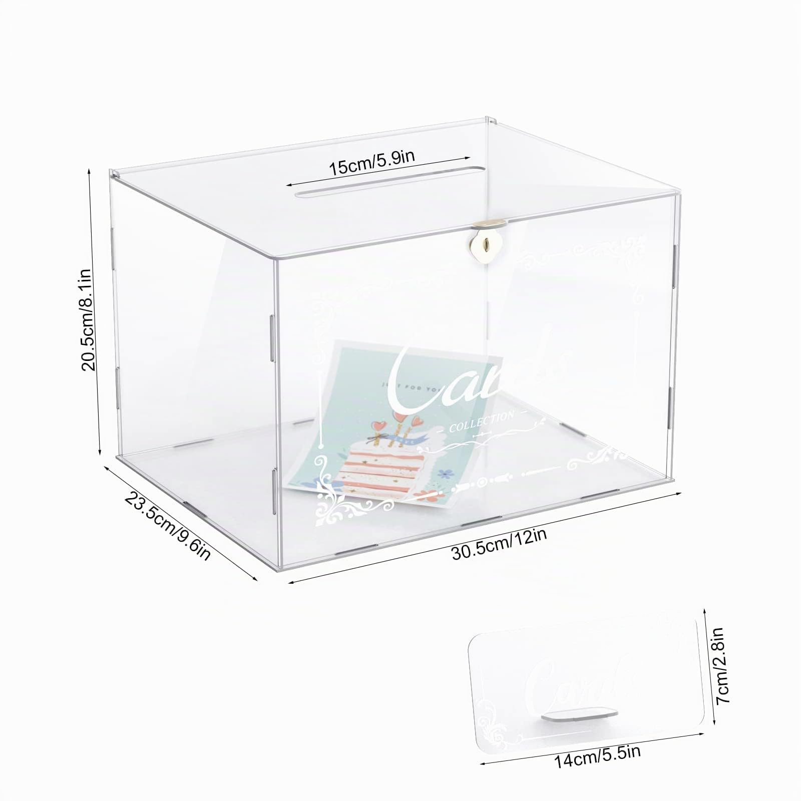 Caja de Tarjetas de Boda de Acrílico Transparente - Caja de Correo, Regalo de Dinero y Almacenamiento para Aniversario, Votación