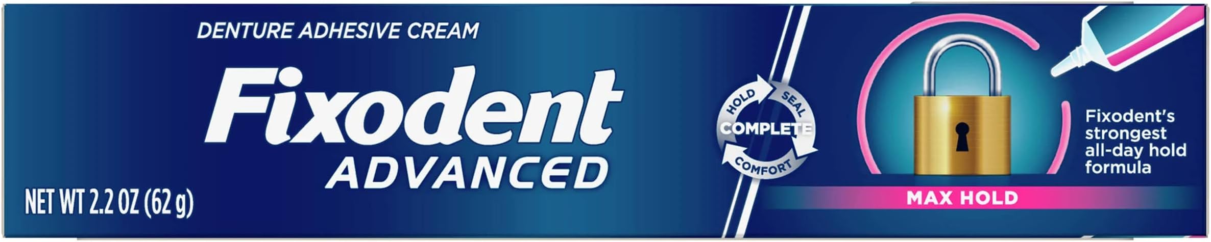 Advanced Max Hold Denture Adhesive Cream 62 g