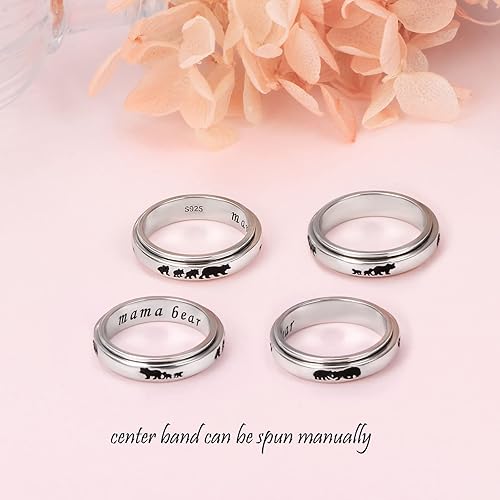 Miniatura 3 de Anillo giratorio de plata de ley S925 con texto en inglés "Faith Hope Love", anillo inspirador antiansiedad