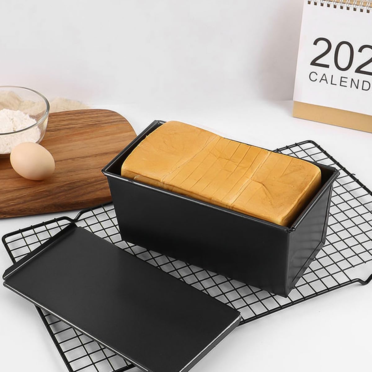 STOBAZA 2 Stück Toastform mit Deckel aus Kohlenstoffstahl Antihaftbeschichtete Kastenform für Brot und Toast Langlebig und Vielseitig für Zuhause und Bäckerei