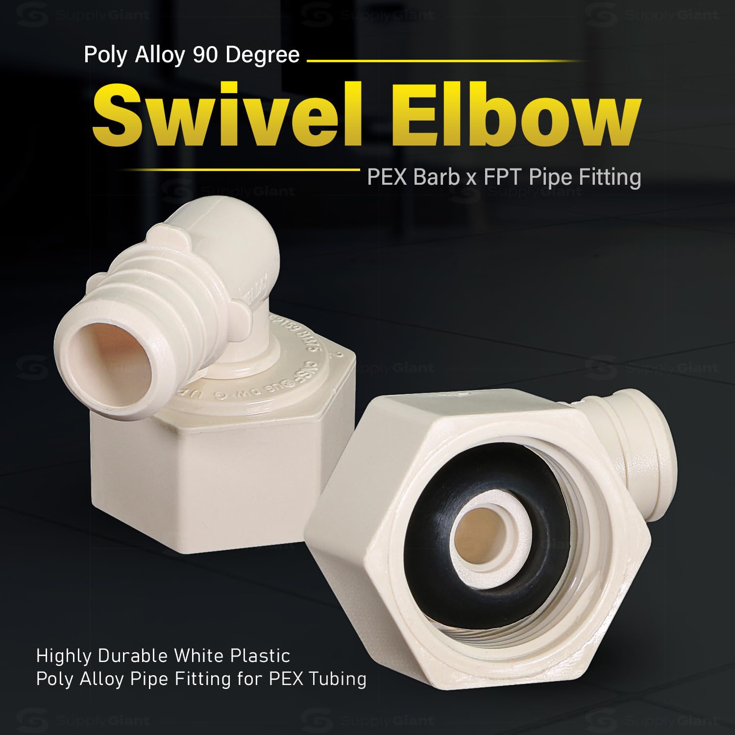 Everflow Supplies PPSL3434 - Gomito in polilega bianca senza piombo con raccordi filettati Pex a femmina, 3/4" x 3/4"
