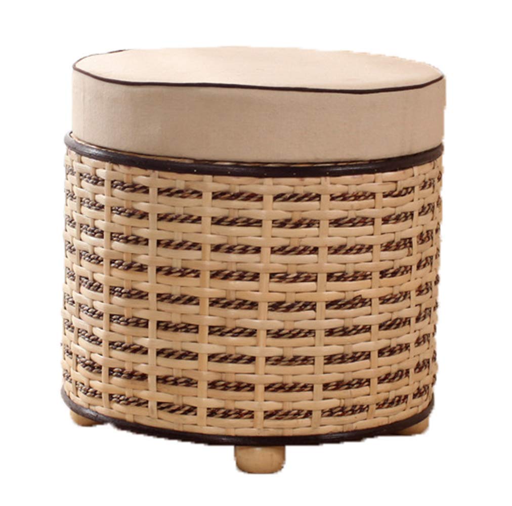 Repose-pieds ottoman multifonctions avec grand coffre de rangement et assise adulte tressée