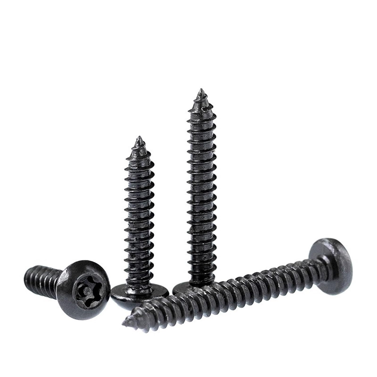 Generico Viti autofilettanti antifurto con Testa Tonda a Sei lobi in Acciaio Inossidabile 304 Nero con bulloni a Perno(M4.8x50mm 10pcs)