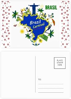 Mount Corcovado Brazil Maps Brazil Carnival Christmas Christmas Flower Celebration Postcard Blessing Mailing Card