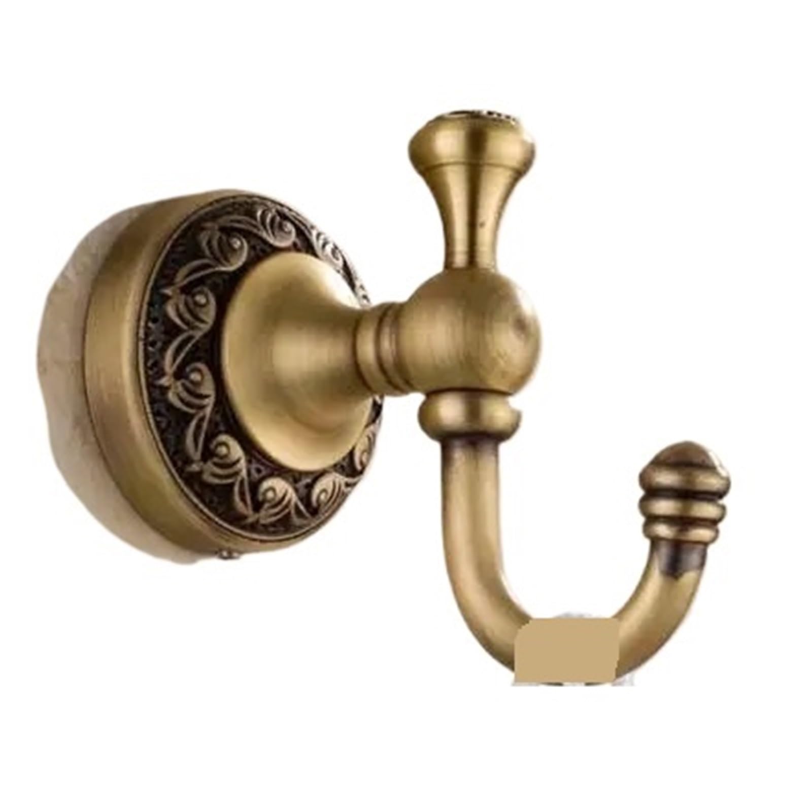 Bathroom Hardware Antique Brushed Copper Carved Base Bathroom Accessories Bath Towel Shelf Towel Bar Paper Holder Cloth Hook Fashionable(Toilet Brush Holder) (Single Hook)