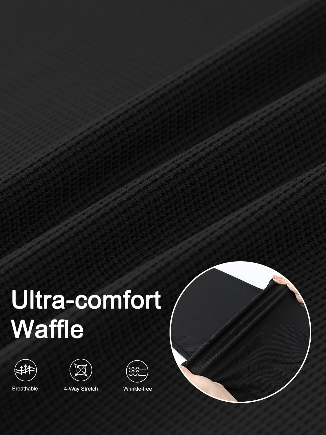 Women's Elastic Wide Leg Work Pants High Rise Stretchy Business Casual Slacks with Pockets & Waffle Knit - Image 5