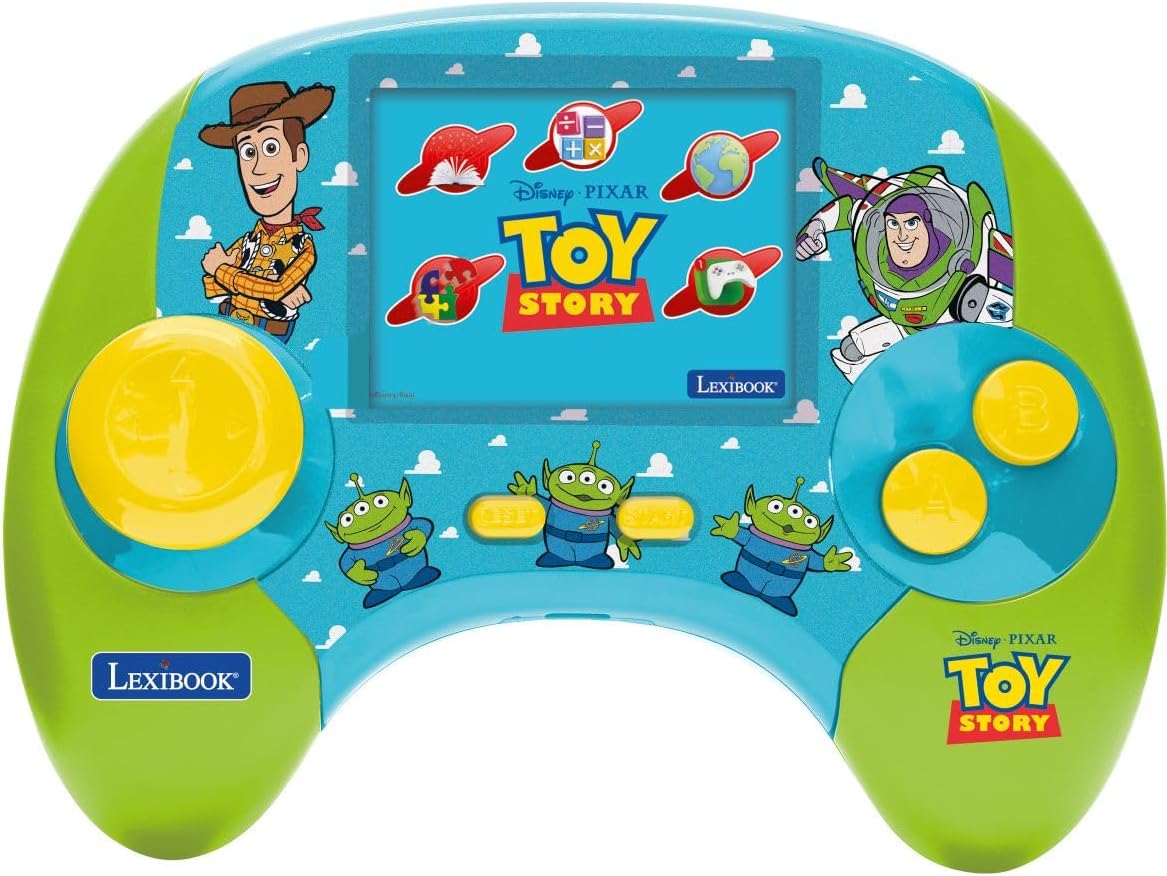 LEXiBOOK, Disney Toy Story, Power Console® Educational Handheld, Bilingual Talking Console, 100 Activities in English and Spanish, 2.8" Colour LCD Screen, Learning Games, Blue, JCG100TSi2