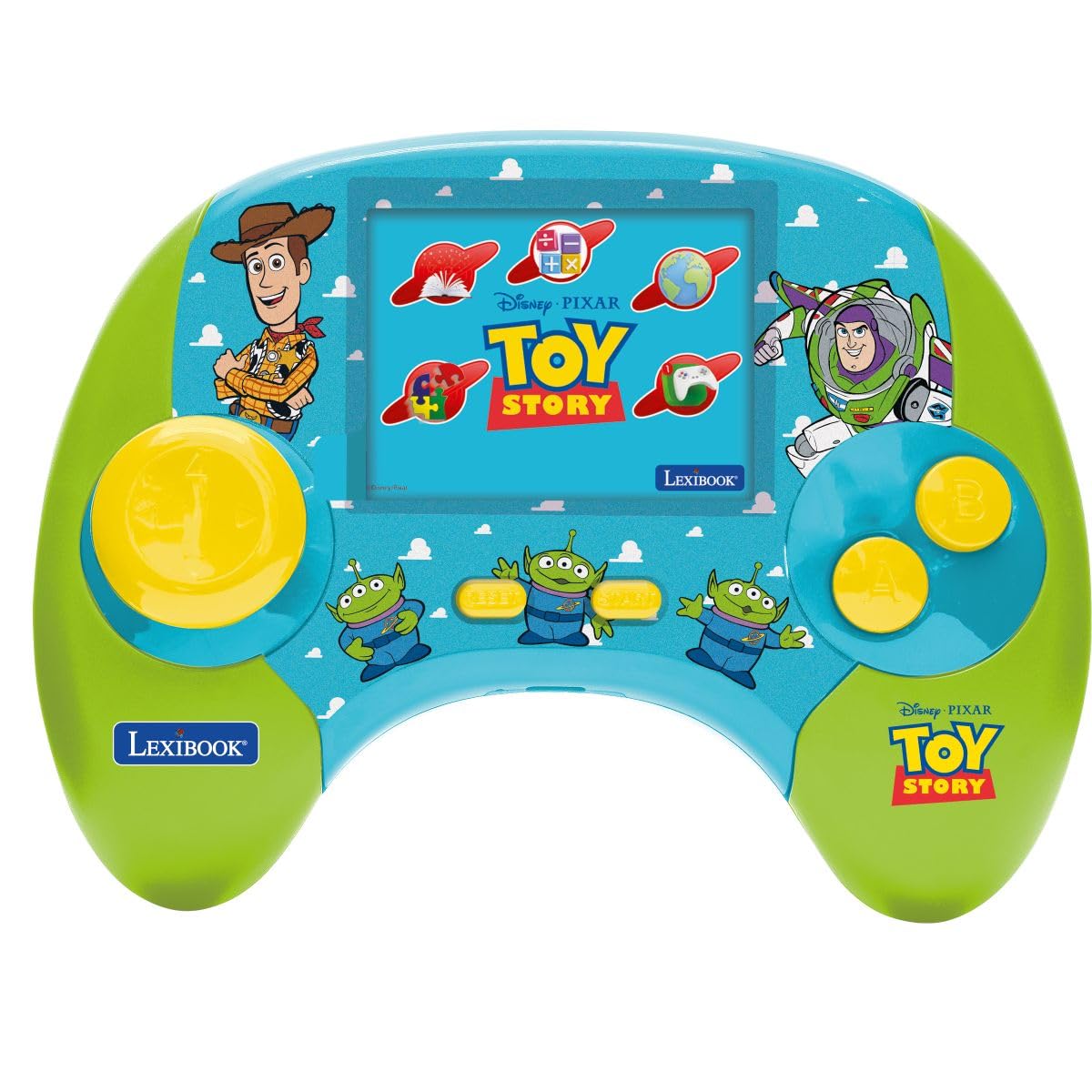 Lexibook, Disney Toy Story, Consola Educativa Power Console®, Consola Bilingüe Que Habla, 100 Actividades en Inglés y Español, Pantalla LCD a Color de 2.8", Juegos de Aprendizaje, Azul, JCG100TSi2LXB