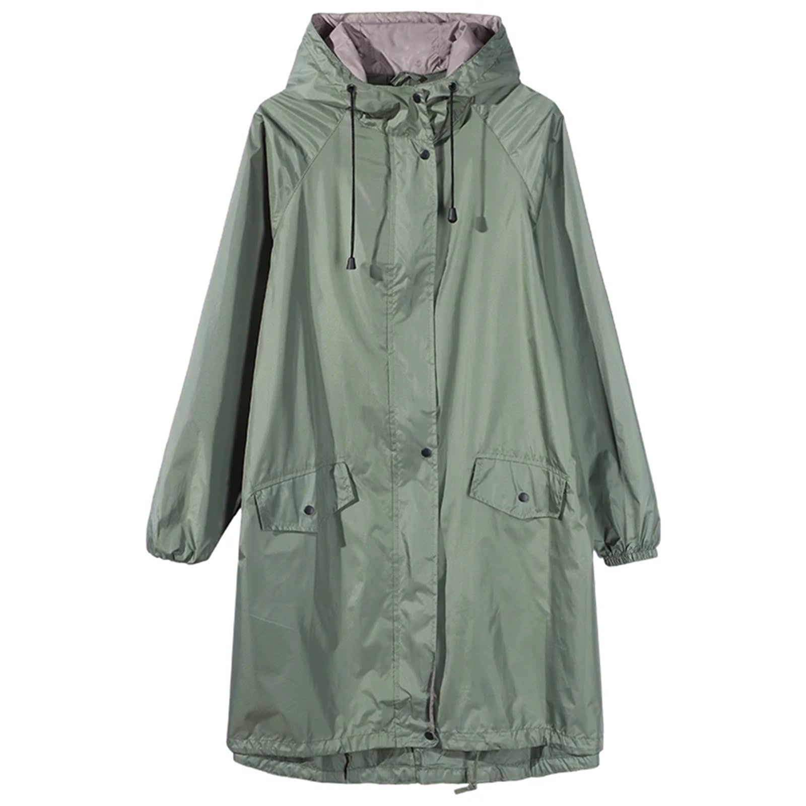 Poncho Lluvia Chaqueta impermeable larga y elegante for mujer con capucha cordón for senderismo viajes