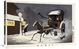 30 in. Snowy Evening at Honcho Street Art Print - Kobayashi Kiyochika