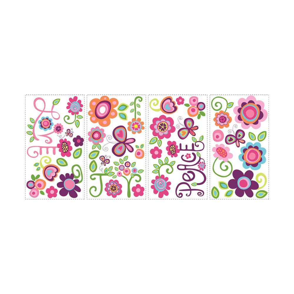 RoomMates RMK1649SCS Love, Joy, and Peace Quote Peel and Stick Wall Decals 10 inch x 18 inch