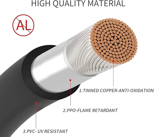 Miniatura 3 de ELFCULB 1 par de conectores de panel solar, conectores solares de 1 pie de cable adaptador paralelo de rama en Y, 1 macho a 2 hembras (MFF) y 1
