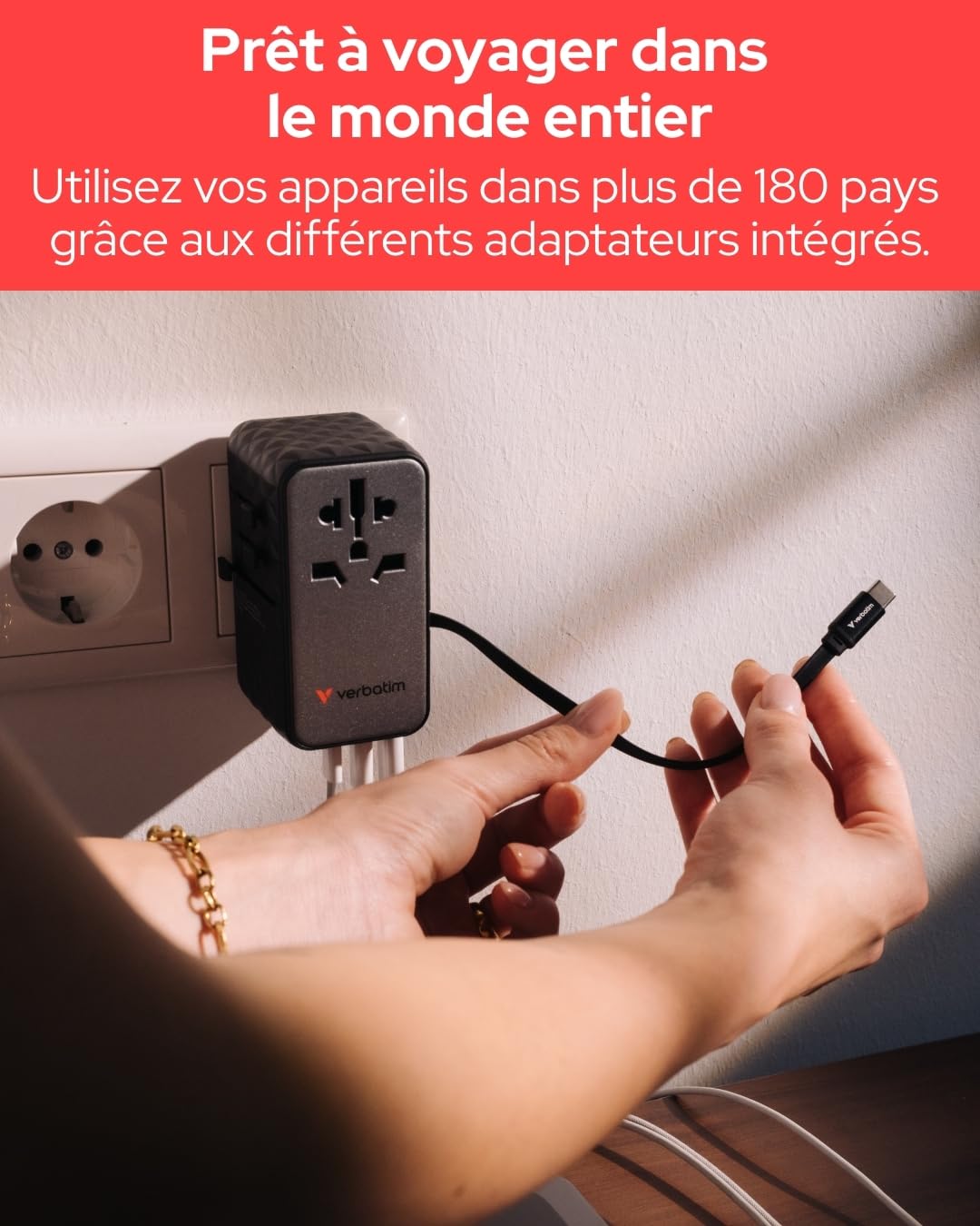 Verbatim CnT-02 Universale Nero Ac Ricarica Rapida Interno (verbatim Charge N Travel Dmnd 85w CnT-02)
