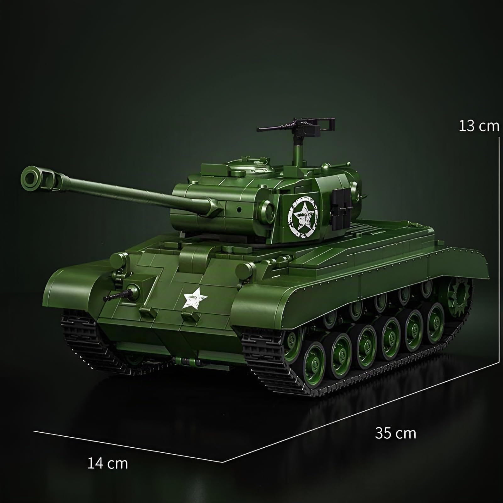 M26 Pershing Schwerlastpanzer Bausteine Bausatz, 1703 Stück WW2 Armee Modelle Panzer Spielzeug, Waffen Krieg Fahrzeuge Klemmbausteine, Ideen Militärische Geschenke für Jungen Kinder Erwachsene