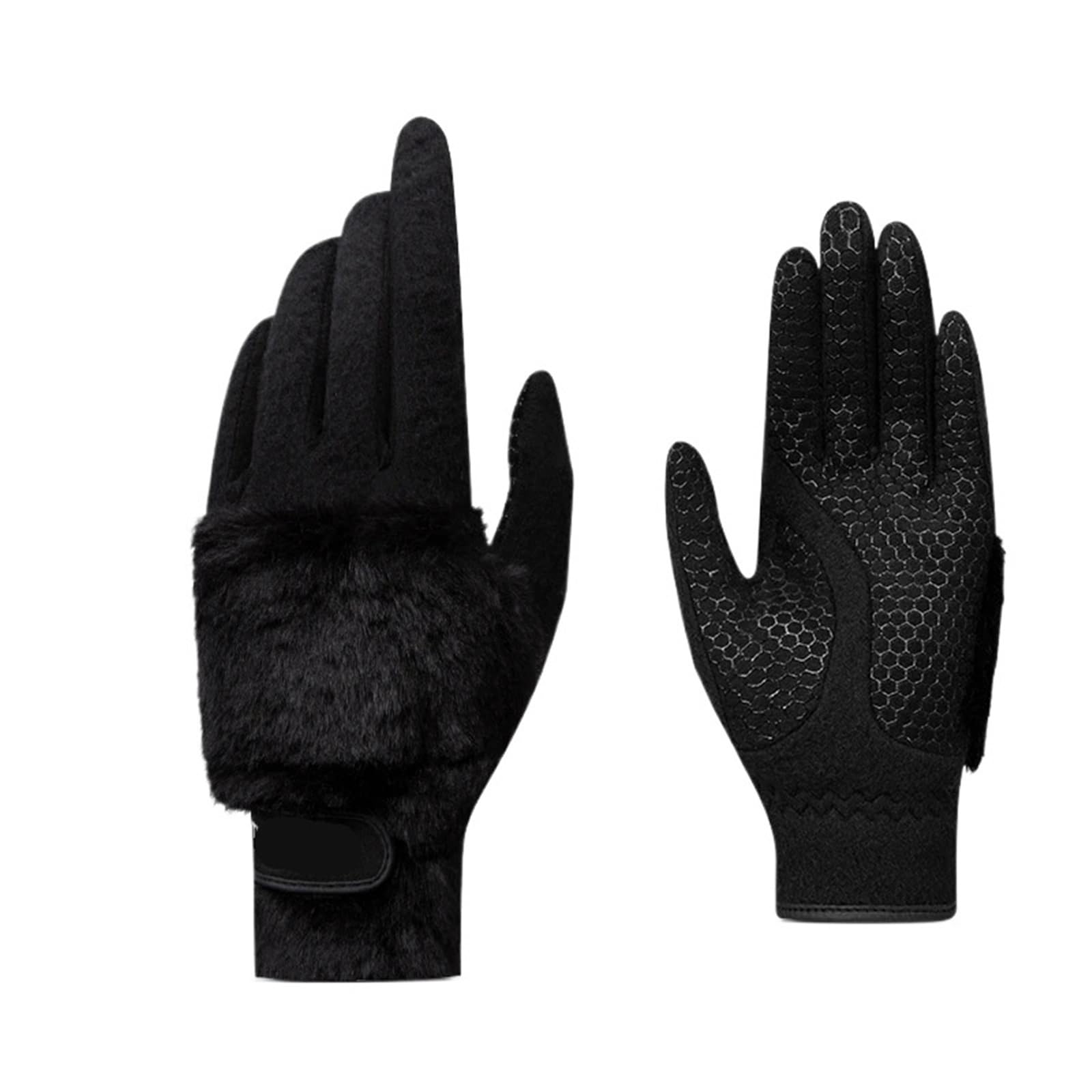 Kompatibel für PGM Damen Golfhandschuhe 1 Paar, Herbst & Winter Plüsch verdicktes Kaninchenähnliches Fell Warme Thermohandschuhe