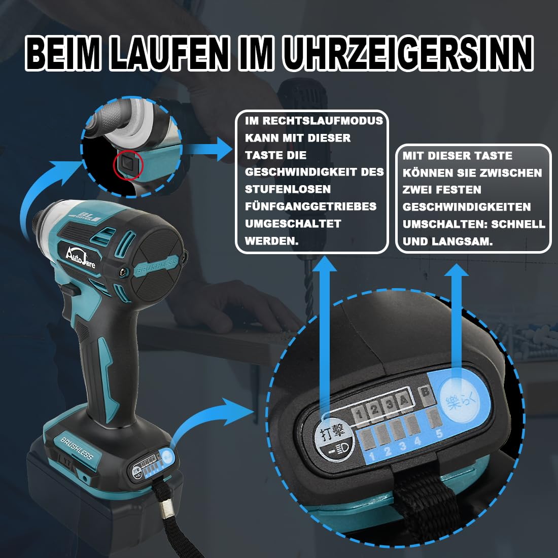 Bezszczotkowa wkrętarka akumulatorowa kompatybilna z Makita 18 V