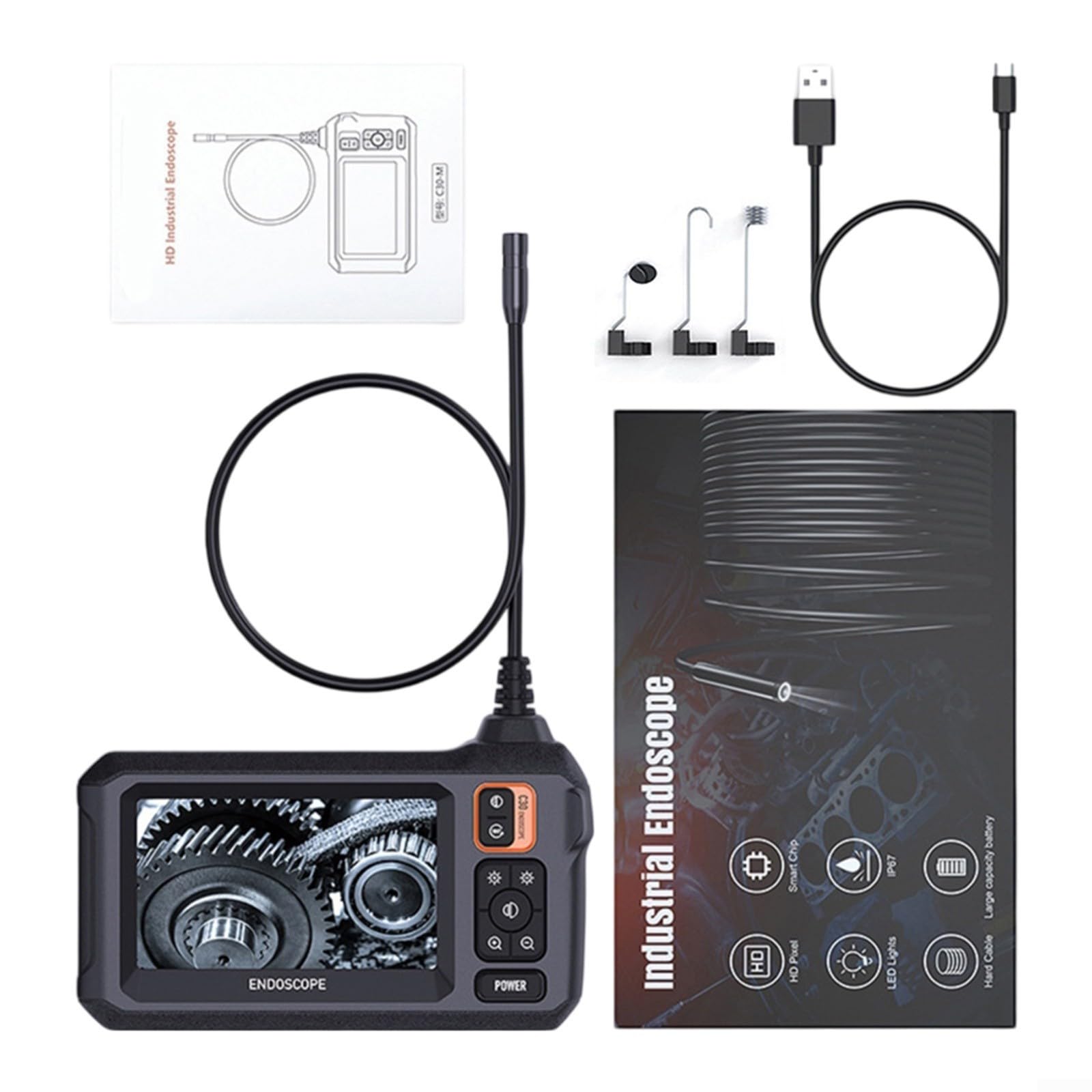 Caméra industrielle 4,3 pouces 1080P HD 8LED Caméra industrielle 4.3