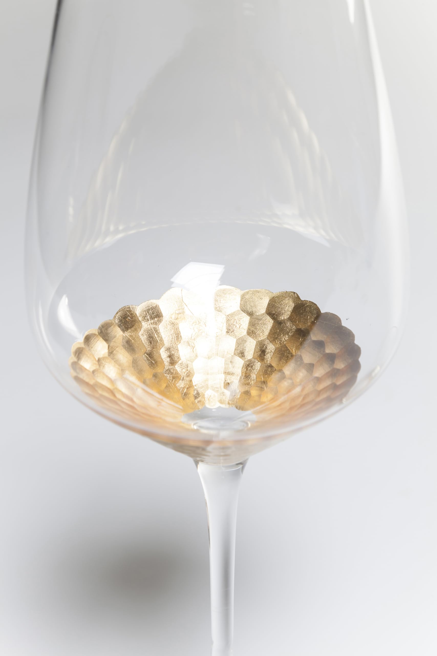 Kare Design Sektglas Gobi, Gläser-Set, 6-teilig, 330ml, Glas mit goldenen Details, Luxuriöser Kelch für festliche Tischdeko, Modernes Glas für Sekt & Prosecco