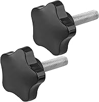 Vista 11 de Pomo de estrella de rosca M8 x 1.575 in, 4 unidades, mango de sujeción hexagonal de plástico, tornillo de apriete manual para reemplazo de base