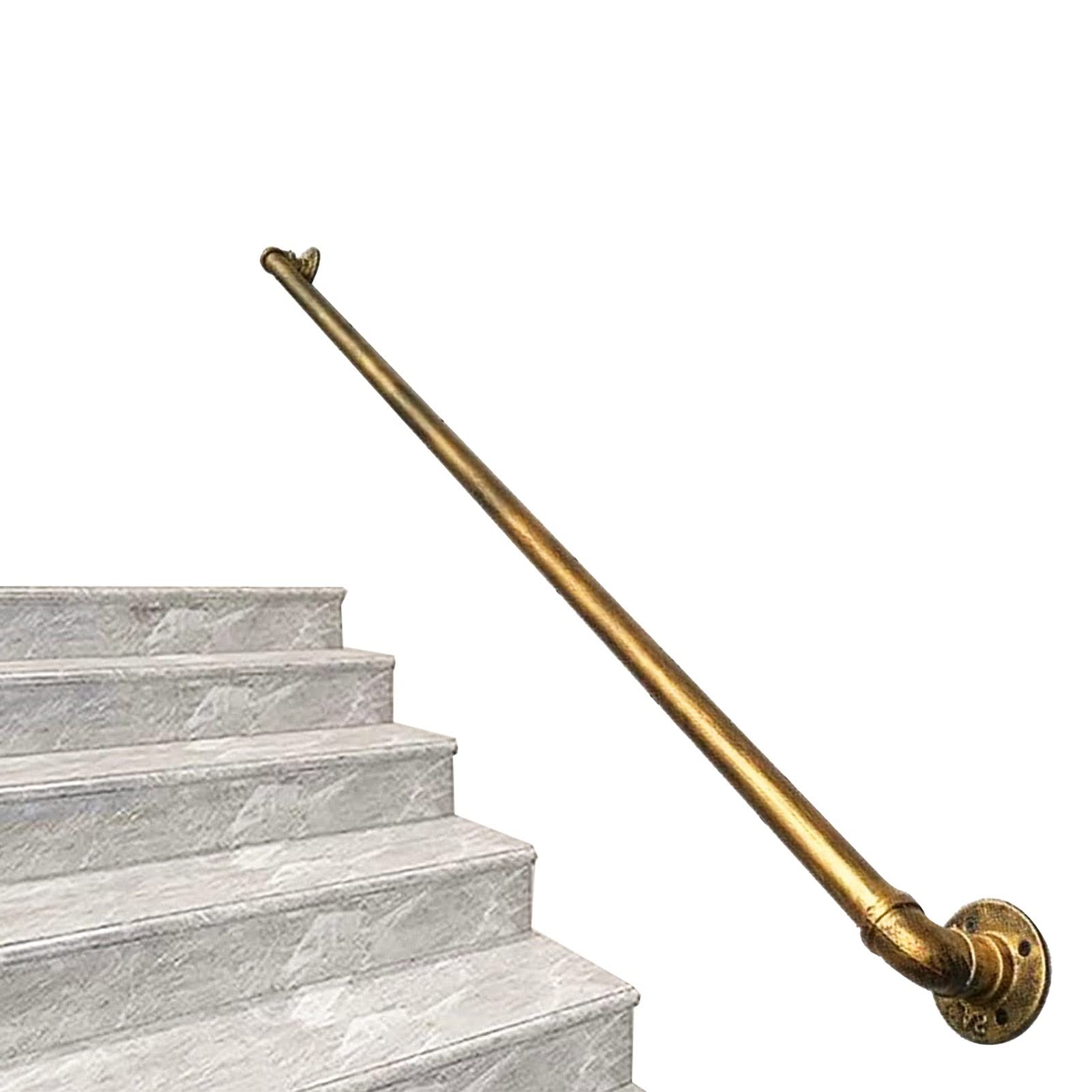 LWJSOCP Wrought Iron Vintage Handrail for Stairs Indoor Outdoor Wall Mount Banister Rail 10ft/3m Ideal for Disabled Elderly and Children Bronze Finish External Staircase Railing
