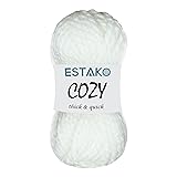 Estako Cozy Thick & Quick Yarn 20% Wool 80% Acrylic Soft Super Bulky Weight #6 Knitting and...