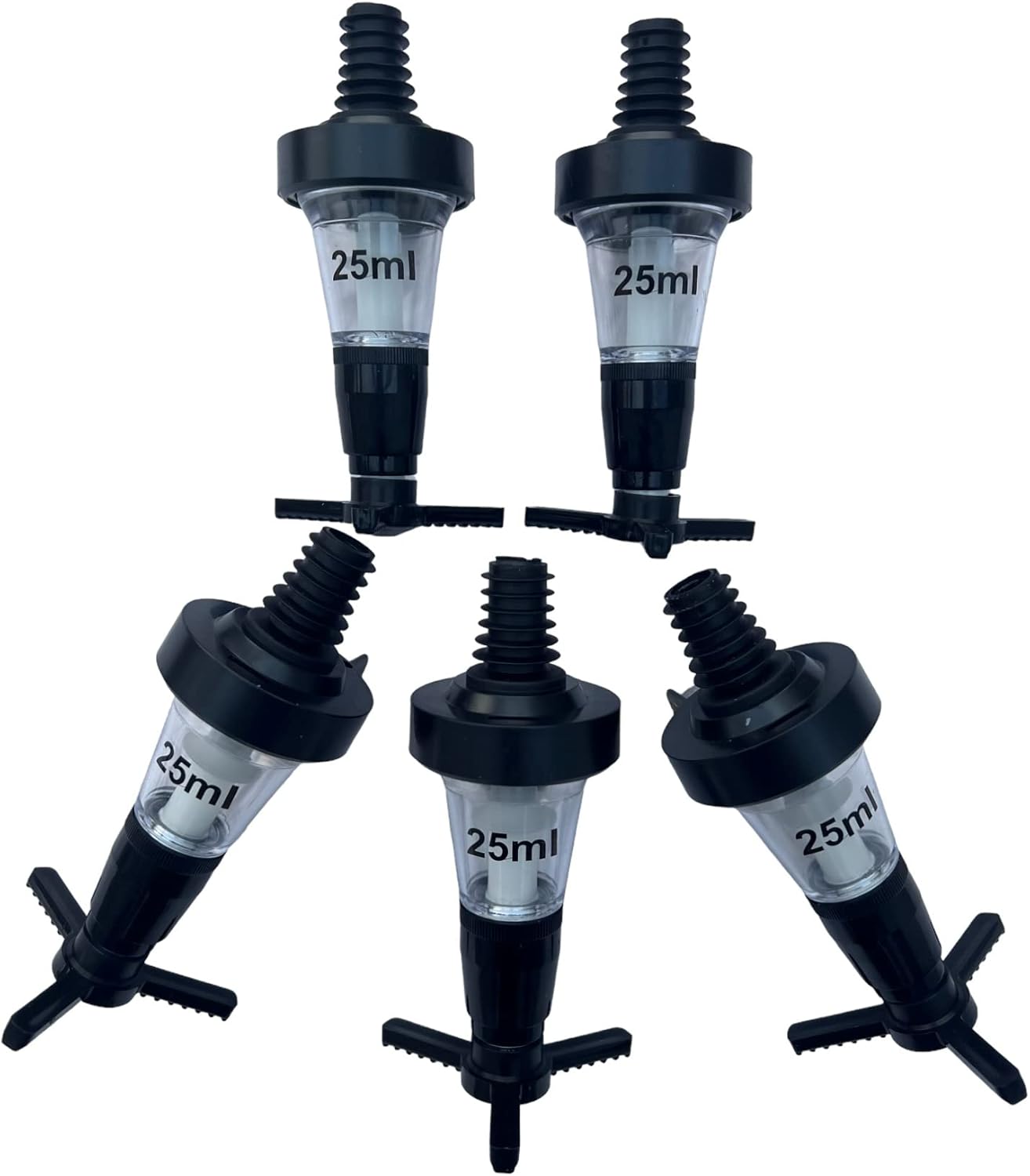 Pack of 5 Universal Solo Bar Optic Measures for Spirits CE Stamped