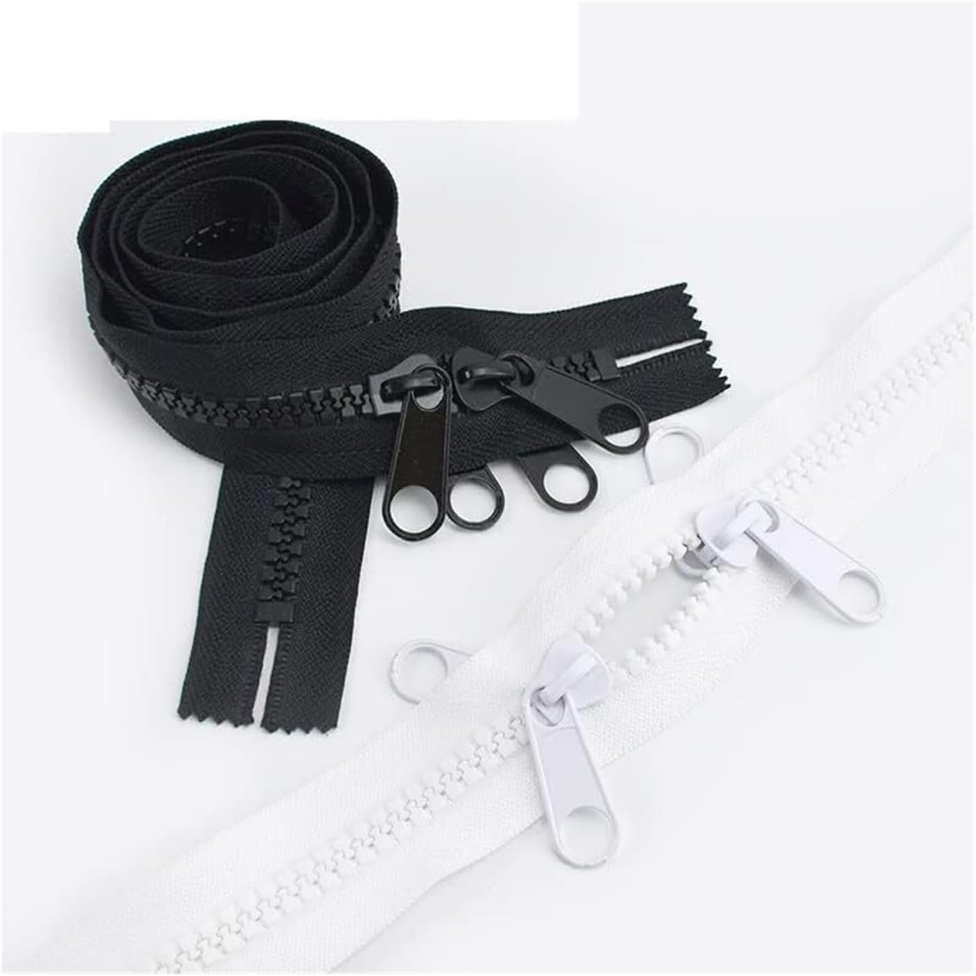 Zippers,Sewing Zippers,Double Opening Zipper,Zipper for Sewing for Tent Decorative Double Sliders Bag Outdoor DIY Accessories Heavyweight(Black,400cm)
