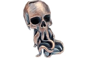 Retro Brass Skull Octopus EDC Beads: Rugged Paracord Charm