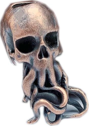 TAOYATAO Llavero de cuentas de latĂłn retro con forma de calavera de pulpo EDC para bricolaje, accesorios de paracaĂdas TAOYATAO Llavero de cuentas de latĂłn retro con forma de calavera de pulpo EDC para bricolaje, accesorios de paracaĂdas