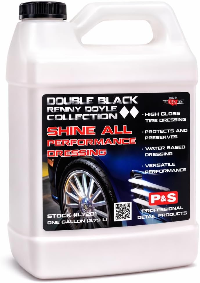 P&S Professional Detail Products Shine All Performance Dressing – High Gloss Tire & Trim Dressing – Water-Based, Interior/Exterior Use on Rubber, Vinyl & Leather – Pro Detail Finish - 1 Pint