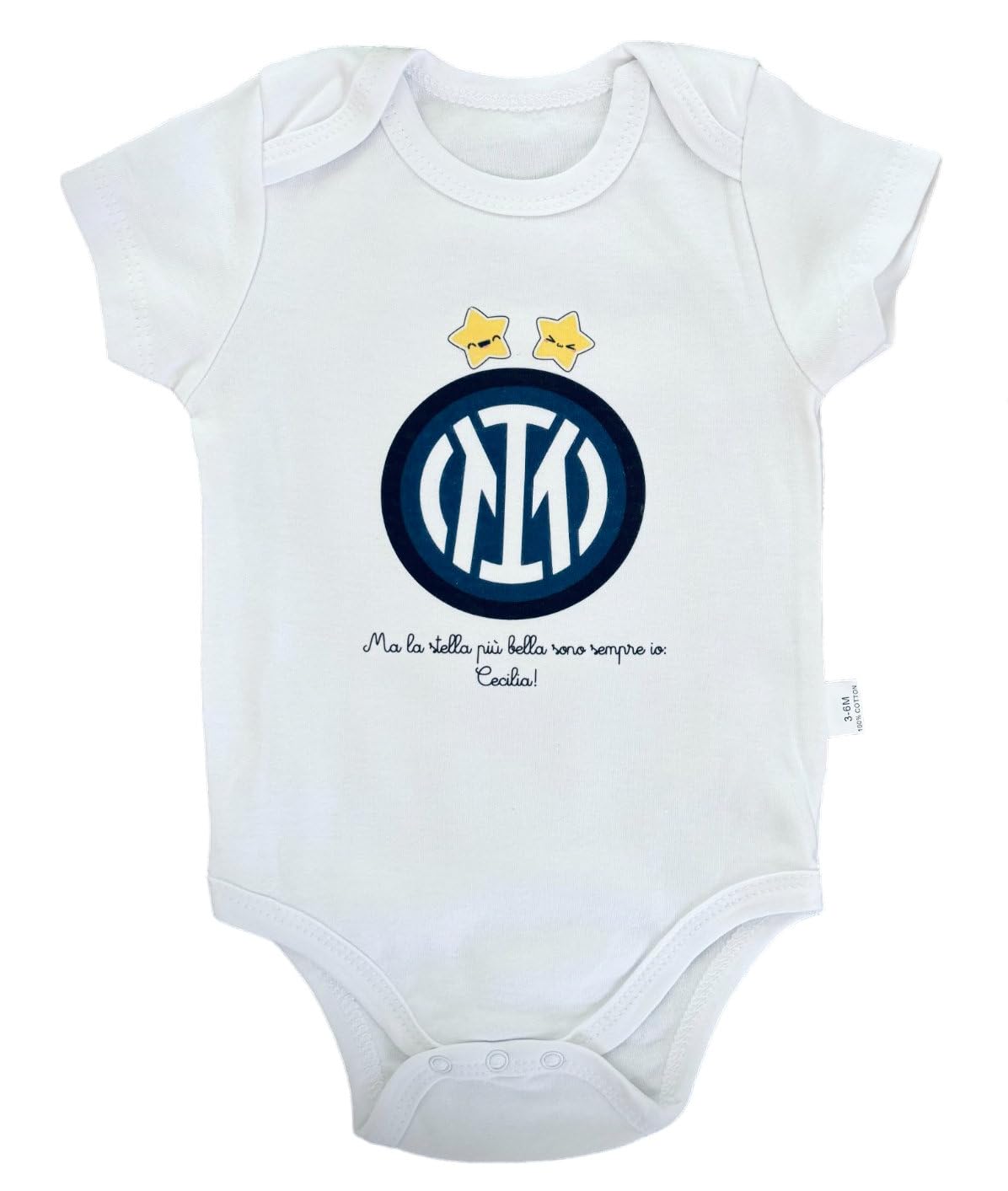 Body neonato inter nome personalizzabile (6-9 mesi)